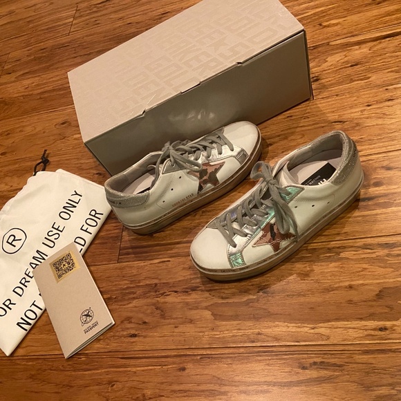 Authentic Golden Goose Hi Star shoes size 37 like new silver sole and camo star - Picture 10 of 10